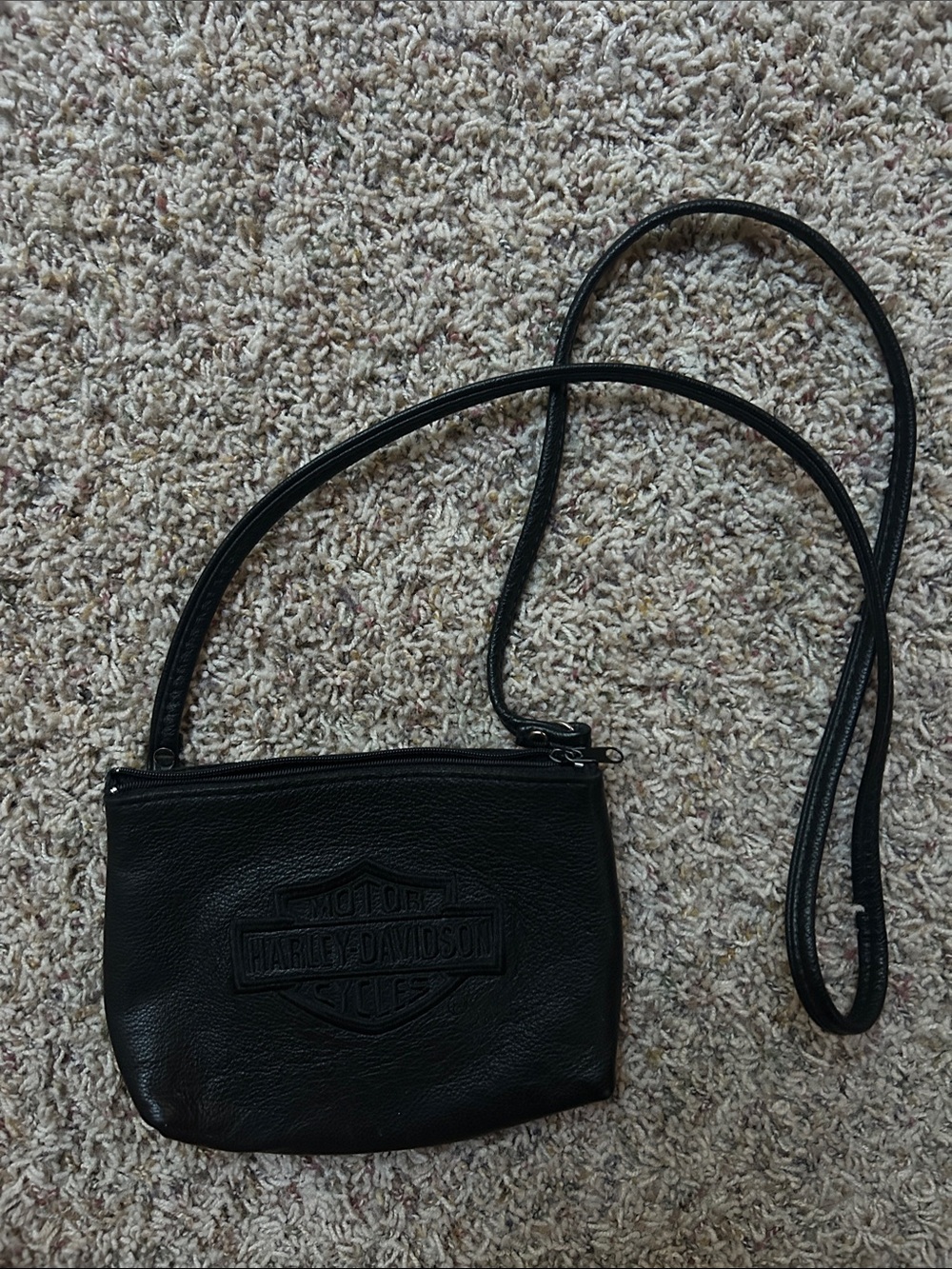 Harley-Davidson Black Leather Small Crossbody Purse